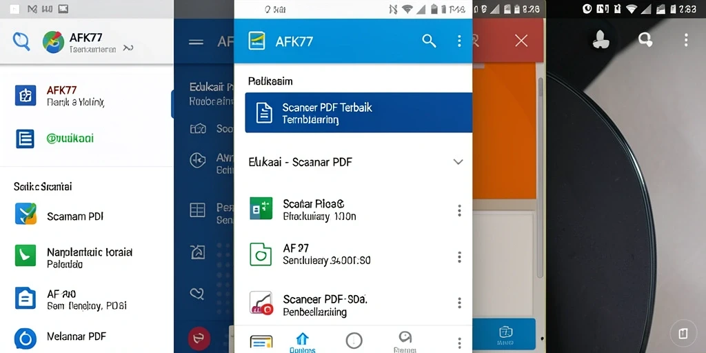 Antarmuka aplikasi AFK77 yang memudahkan pemindaian PDF.