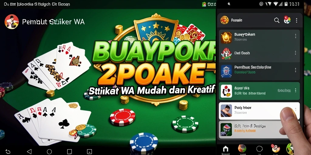 Tampilan antarmuka BUAYAPOKER untuk membuat stiker WA yang mudah digunakan.