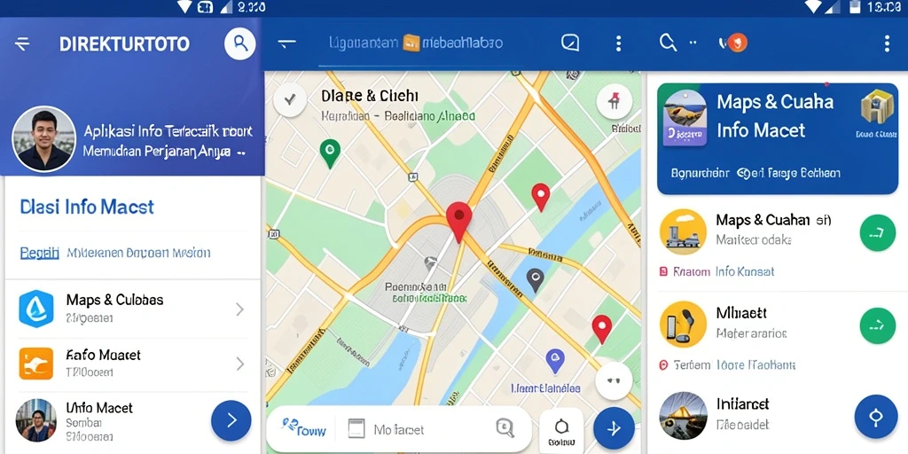 Antarmuka aplikasi DIREKTURTOTO menampilkan info kemacetan dengan jelas.