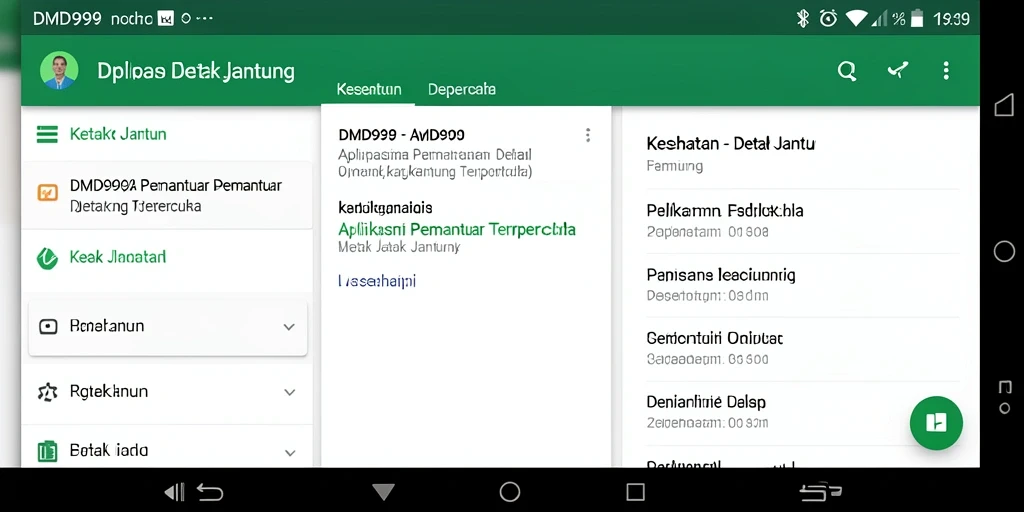 Antarmuka pengguna DMD999 untuk pemantauan Detak Jantung.