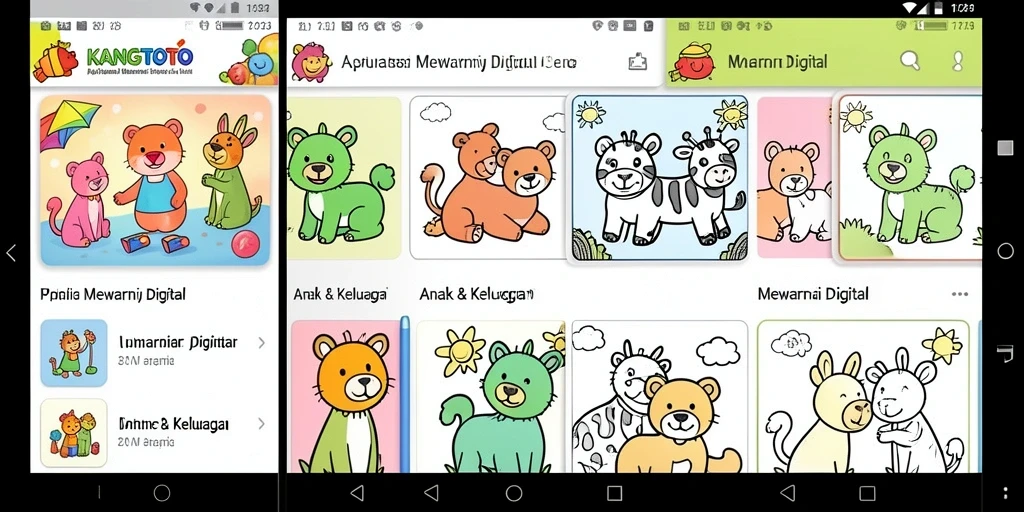 Tampilan antarmuka aplikasi Mewarnai Digital KANGTOTO yang menarik.