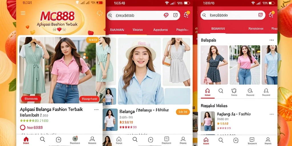 Tampilan antarmuka utama MC888 dengan beragam pilihan fashion.