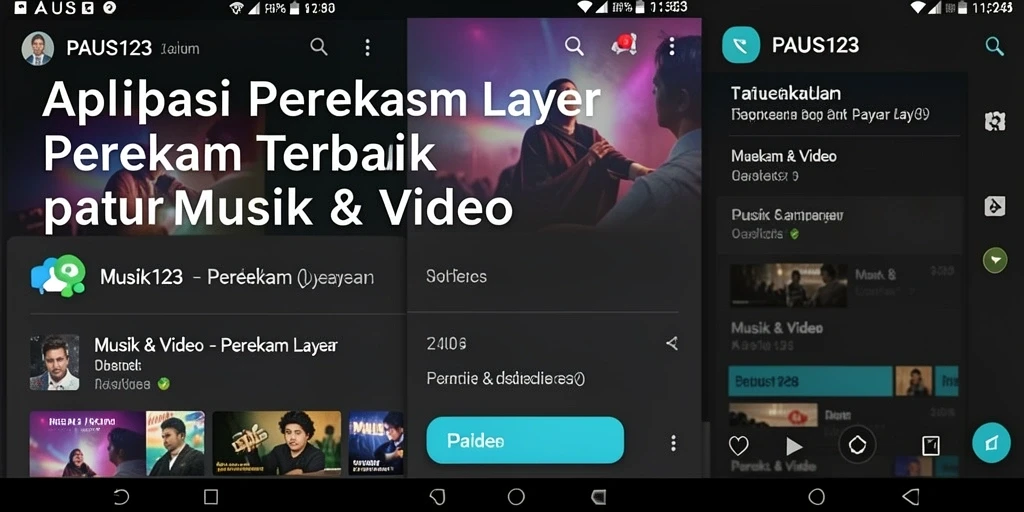 Antarmuka PAUS123 dengan fungsi perekam layar yang efisien dan user-friendly.
