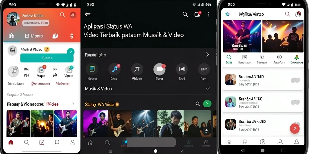 Screenshot utama S80 menampilkan antarmuka yang sederhana dan menarik untuk Status WA Video.