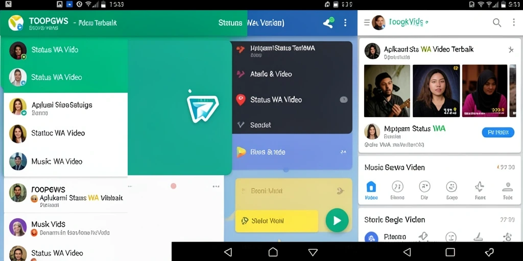 Antarmuka TOOPGWS dengan pilihan video status menarik.