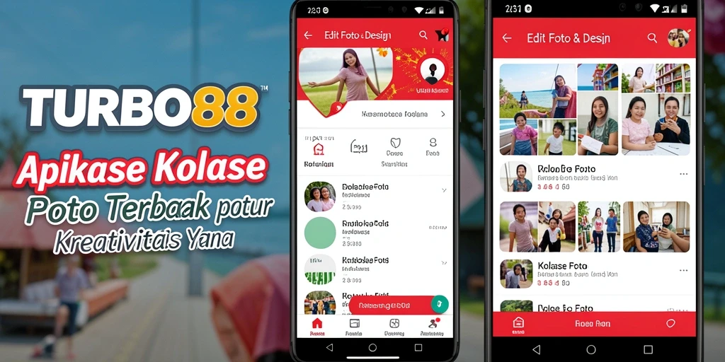 Tampilan antarmuka TURBO88 yang memudahkan pembuatan kolase foto.