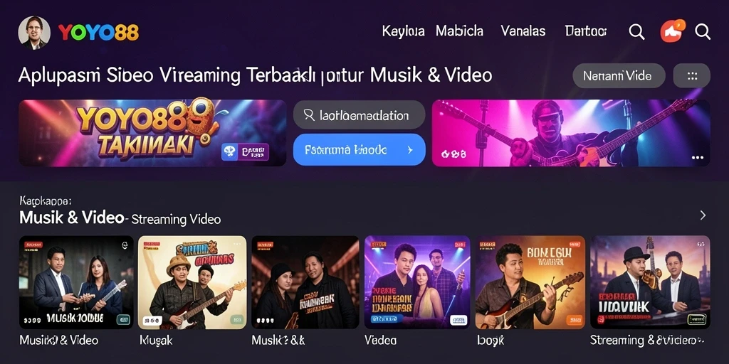 Tampilan antarmuka pengguna YOYO88 untuk Streaming Video yang menarik dan sederhana.