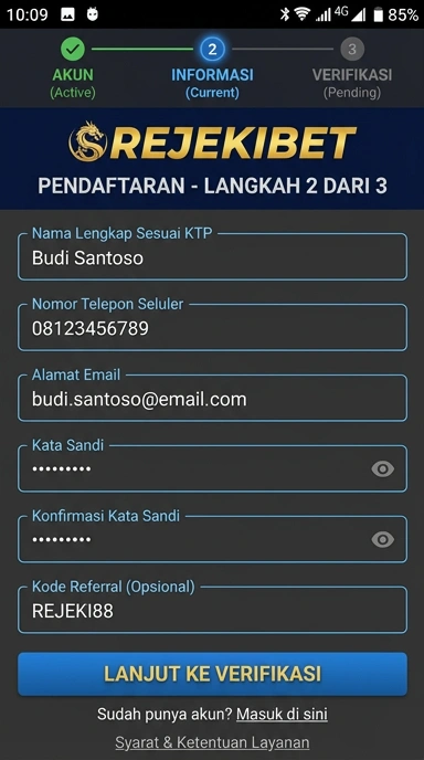 Panduan Registrasi Akun Baru Rejekibet Untuk Android